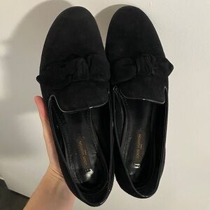 Louis Vuitton Black Suede Loafers